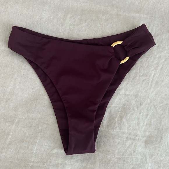 Away That Day Swimwear. Acapulco bottom size small, color Plum. - Picture 5 of 6